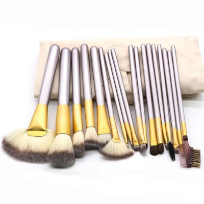 makeup brushes sale 18 pcs champagne Training beauty tools natural hair makeup brushes