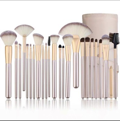 wholesale Full set of professional beauty tools mascara makeup brushes 24 silver makeup brushes