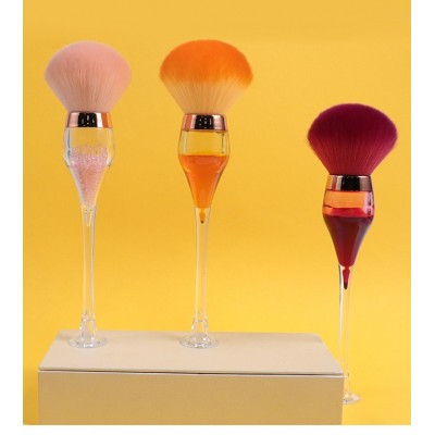 New Single Wine Glass Shape Loose Powder Makeup Brush for face